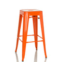 Sgabello da bar VANTAGGIO HIGH arancione in metallo con seduta quadrata di hjh OFFICE