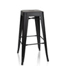 Sgabello da bar VANTAGGIO HIGH nero in design opaco con quattro gambe e poggiapiedi di hjh OFFICE