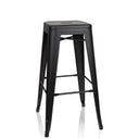 Sgabello da bar VANTAGGIO HIGH nero in design opaco con quattro gambe e poggiapiedi di hjh OFFICE