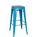 Sgabello da bar VANTAGGIO HIGH in metallo azzurro con quattro gambe e poggiapiedi di hjh OFFICE