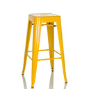 Sgabello da bar giallo VANTAGGIO HIGH in metallo con quattro gambe e poggiapiedi di hjh OFFICE