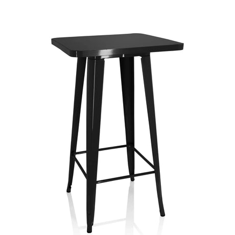 Tavolo da bar nero VANTAGGIO HIGH T con piano quadrato e quattro gambe di hjh OFFICE