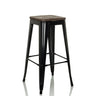 Sgabello da bar VANTAGGIO HIGH WS con struttura in metallo nero e seduta in legno scuro di hjh OFFICE
