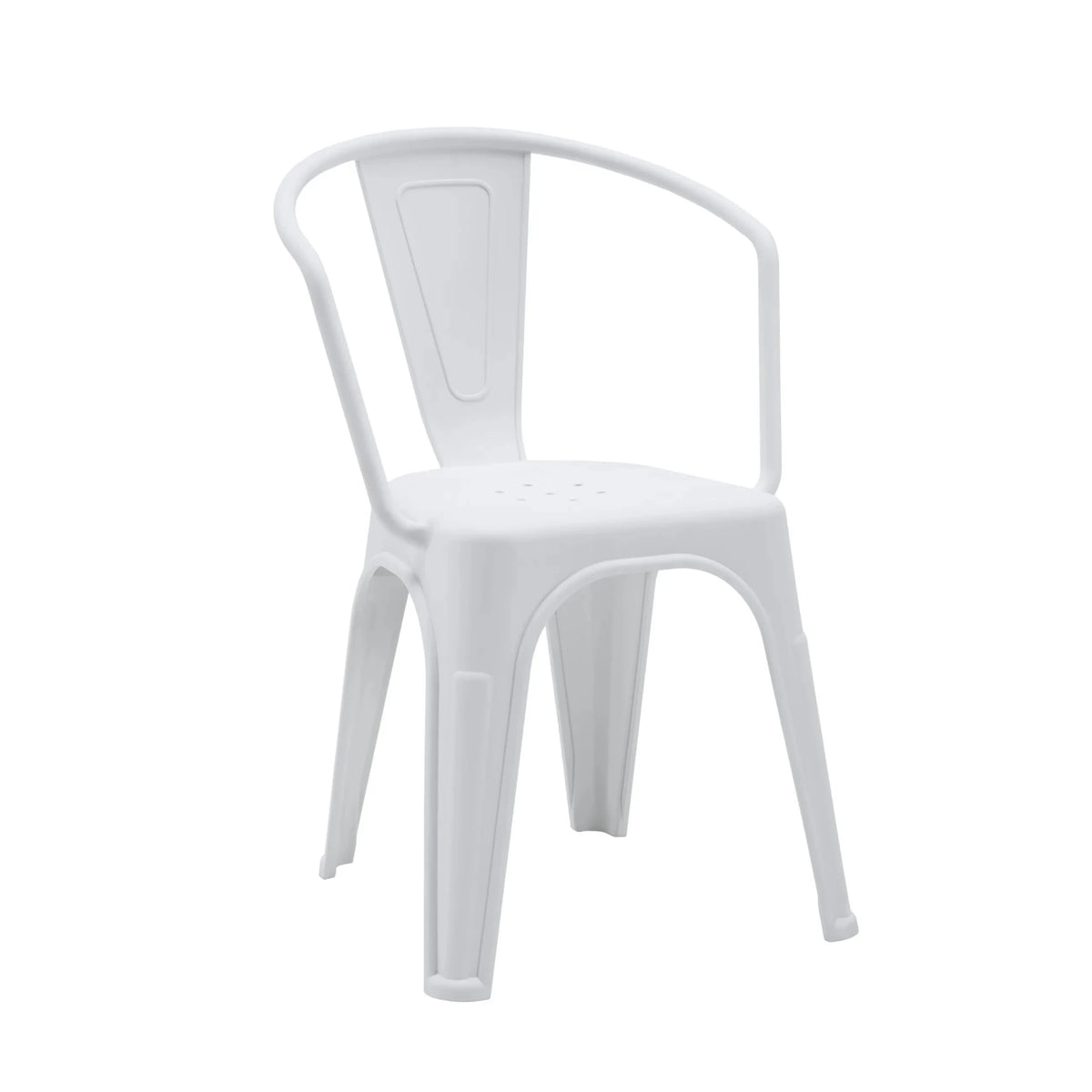 Sedia bistro Vantaggio Poly bianca in plastica con braccioli integrati di hjh OFFICE