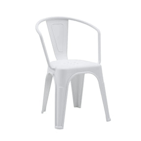 Sedia bistro Vantaggio Poly bianca in plastica con braccioli integrati di hjh OFFICE