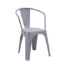 Sedia bistro Vantaggio Poly grigia in plastica con braccioli integrati di hjh OFFICE