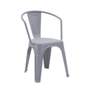 Sedia bistro Vantaggio Poly grigia in plastica con braccioli integrati di hjh OFFICE
