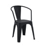 Sedia bistro Vantaggio Poly nera in plastica con braccioli integrati di hjh OFFICE