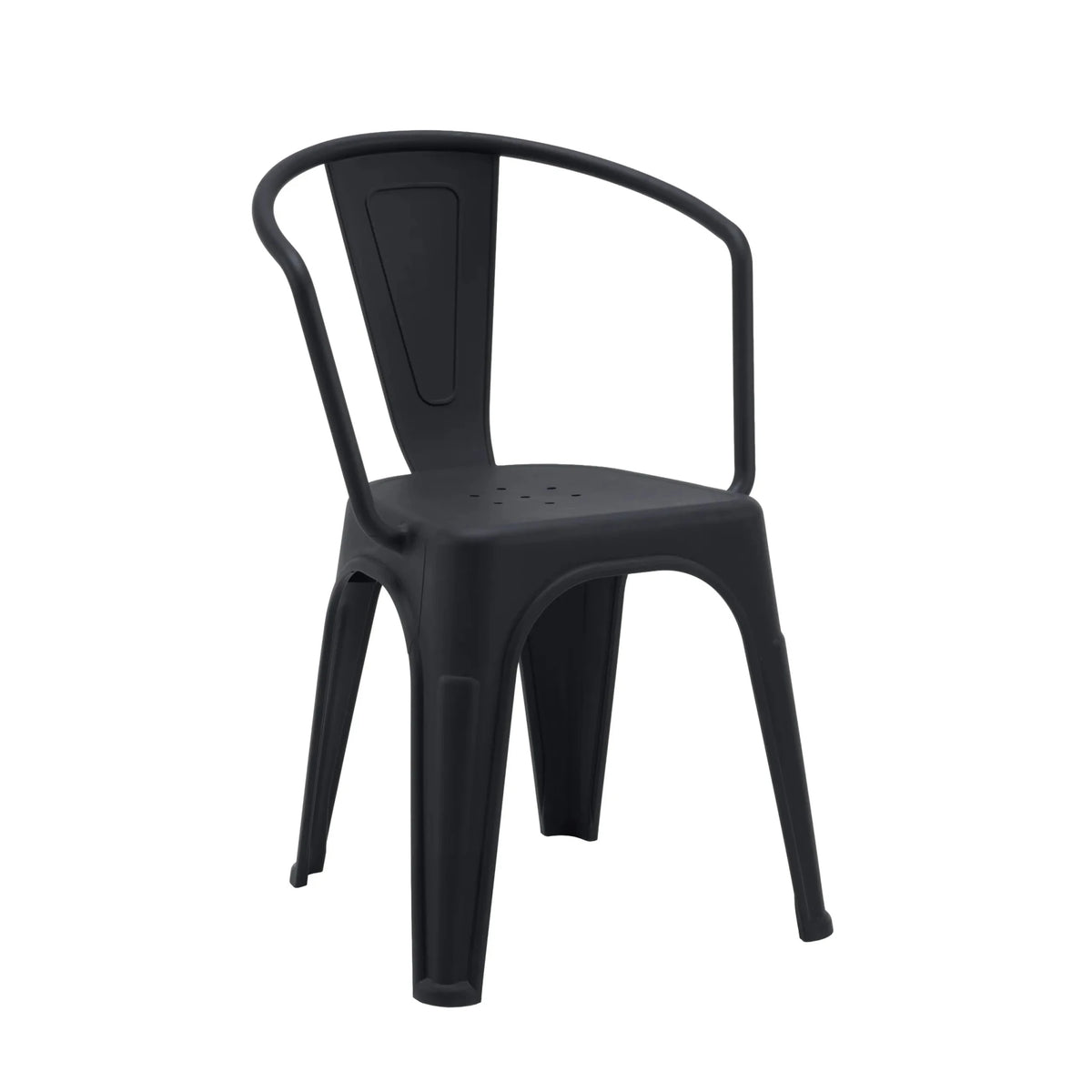Sedia bistro Vantaggio Poly nera in plastica con braccioli integrati di hjh OFFICE