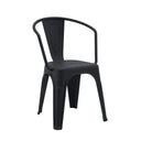 Sedia bistro Vantaggio Poly nera in plastica con braccioli integrati di hjh OFFICE