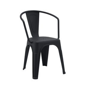 Sedia bistro Vantaggio Poly nera in plastica con braccioli integrati di hjh OFFICE