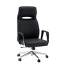 Poltrona professionale VELVET ECO nera con struttura cromata e ruote per moquette di hjh OFFICE