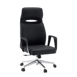Poltrona professionale VELVET ECO nera con struttura cromata e ruote per moquette di hjh OFFICE