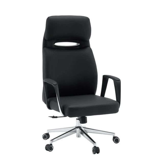 Poltrona professionale VELVET ECO nera con struttura cromata e ruote per moquette di hjh OFFICE