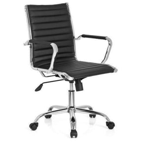 Poltrona professionale VEMONA 10 nera con rivestimento trapuntato ed elementi cromati lucidi di hjh OFFICE
