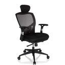 High-end Sedia da ufficio VENUS BASE in grigio-nero con schienale in rete e poggiatesta di hjh OFFICE
