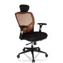 High-end Sedia da ufficio VENUS BASE in arancione e nero con schienale in rete e poggiatesta di hjh OFFICE