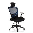 High-end Sedia da ufficio VENUS BASE in blu e nero con schienale in rete e poggiatesta di hjh OFFICE
