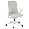 High-end Sedia da ufficio VERVIO in grigio chiaro con schienale in rete e base a stella con ruote di hjh OFFICE