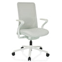 High-end Sedia da ufficio VERVIO in grigio chiaro con schienale in rete e base a stella con ruote di hjh OFFICE
