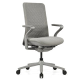 High-end Sedia da ufficio VERVIO in grigio con schienale in rete e braccioli di hjh OFFICE