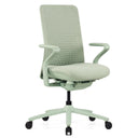 High-end Sedia da ufficio VERVIO in verde salvia con schienale in rete e braccioli di hjh OFFICE