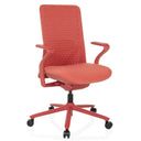 High-end Sedia da ufficio VERVIO in colore rosso con braccioli e base a stella con ruote di hjh OFFICE