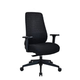 Sedia da ufficio professionale Verviq nera con rivestimento in tessuto strutturato e braccioli di hjh OFFICE
