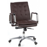 Poltrona professionale VILLA 10 marrone con imbottitura trapuntata e braccioli cromati di hjh OFFICE