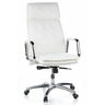 Poltrona professionale VILLA 20 in bianco crema con imbottitura trapuntata e base cromata di hjh OFFICE
