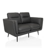 Sofà lounge grigio VINTALUX con due posti a sedere e sottili gambe nere di hjh LIVING