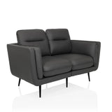 Sofà lounge grigio VINTALUX con due posti a sedere e sottili gambe nere di hjh LIVING