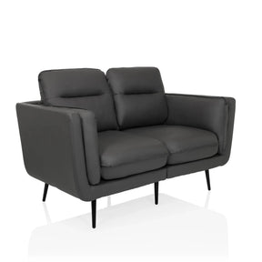 Sofà lounge grigio VINTALUX con due posti a sedere e sottili gambe nere di hjh LIVING