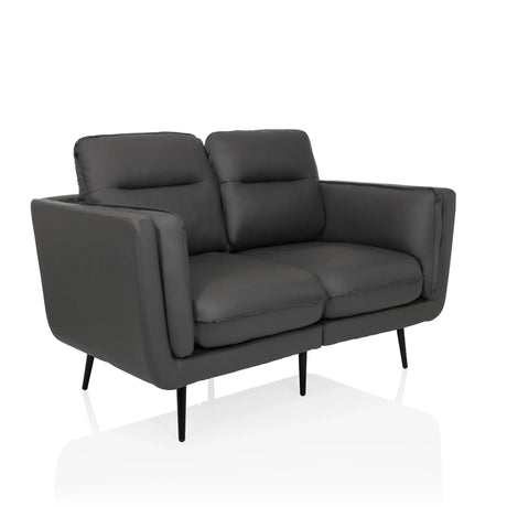 Sofà lounge grigio VINTALUX con due posti a sedere e sottili gambe nere di hjh LIVING
