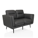 Sofà lounge grigio VINTALUX con due posti a sedere e sottili gambe nere di hjh LIVING