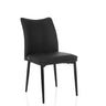 Sedia per sala da pranzo VISETO nera con rivestimento liscio e quattro gambe sottili di hjh LIVING