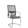 Sedia a sbalzo VISITER W grigia con schienale in rete e struttura cromata di hjh OFFICE