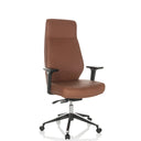 Poltrona professionale VITORO ECO marrone con braccioli e cinque rotelle di hjh OFFICE
