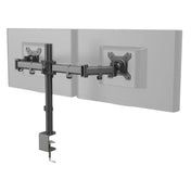 Supporto per monitor nero VM-MF2 per due schermi con braccio articolato regolabile di hjh OFFICE