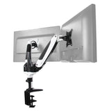Supporto per monitor VM-MG2S in bianco e nero con due bracci articolati per due schermi di hjh OFFICE