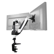 Supporto per monitor VM-MG2S in bianco e nero con due bracci articolati per due schermi di hjh OFFICE