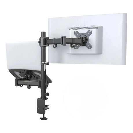 Supporto per monitor nero VM-MH2 per due monitor con braccio articolato e fissaggio al tavolo di hjh OFFICE