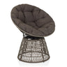 Sedia da esterno grigia WEAVORA con morbido cuscino di seduta e base intrecciata di hjh LIVING