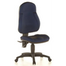 Sedia Home Office WELLPOINT 10 con rivestimento in tessuto blu e base nera di Topstar
