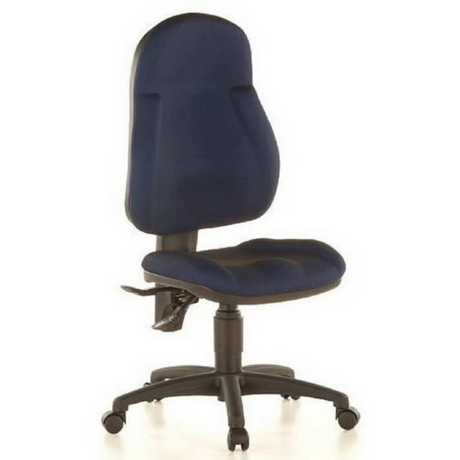 Sedia Home Office WELLPOINT 10 con rivestimento in tessuto blu e base nera di Topstar