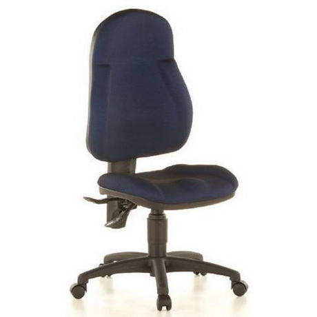 Home-Office-Bürostuhl WELLPOINT 10 mit blauem Stoffbezug und schwarzem Fußkreuz von Topstar