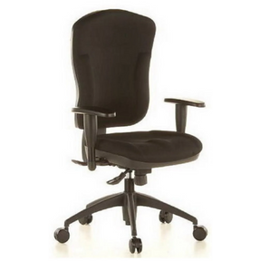 Sedia da ufficio professionale WELLPOINT 30 K2 nera con braccioli e cinque rotelle di Topstar