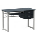 Scrivania WORKFLOW in grafite e bianco con ripiano estraibile per tastiera e due cassetti di hjh OFFICE