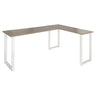 Scrivania ad angolo WORKSPACE BASIC I con piano grigio e gambe bianche a forma di U di hjh OFFICE