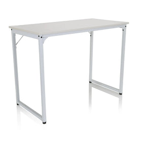 Scrivania bianca WORKSPACE I con piano rettangolare e un semplice telaio in metallo di hjh OFFICE